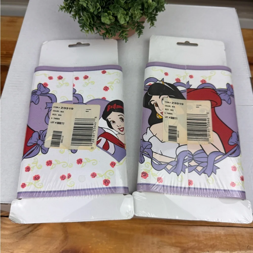Disney Princess Ariel and Rapunzel PrePasted Border with Purple and Red Accents